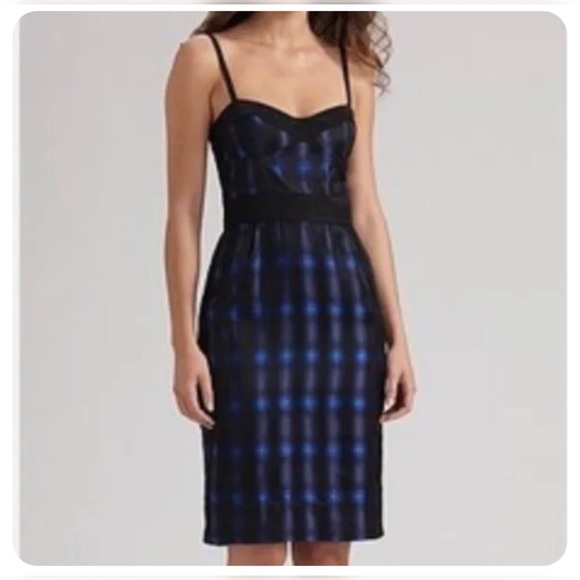 DVF Diane von Furstenberg “Little Ann” Blue Plaid Bustier Strapless Dress SZ 4 - Picture 6 of 17